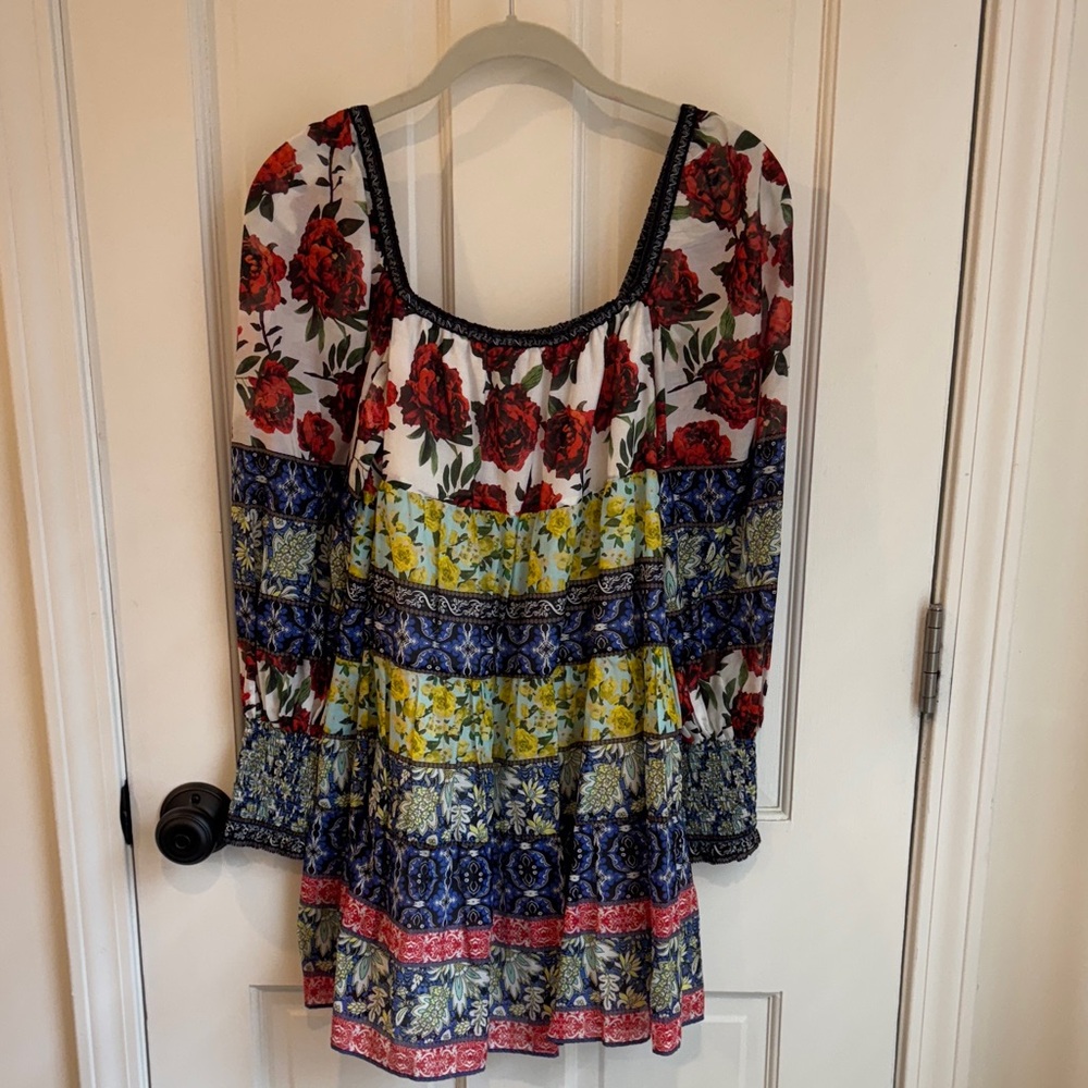 Alice + Olivia Floral Patchwork Mini Dress